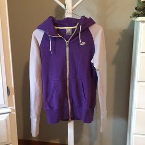 NIKE Purple & Light Gray Hoodie Sweatshirt Size S